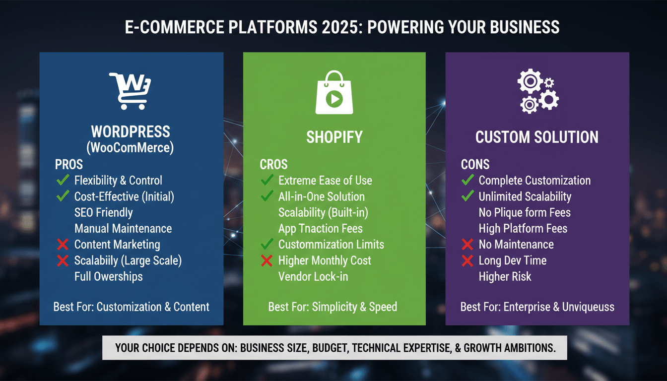 WordPress vs. Shopify vs. Custom: Which Platform Is Right for Your Business in 2025?